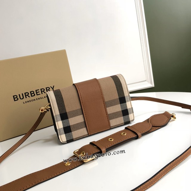 Burberry專門店新款搭扣包 巴寶莉精紡House格紋單肩斜挎女包 yxb1205